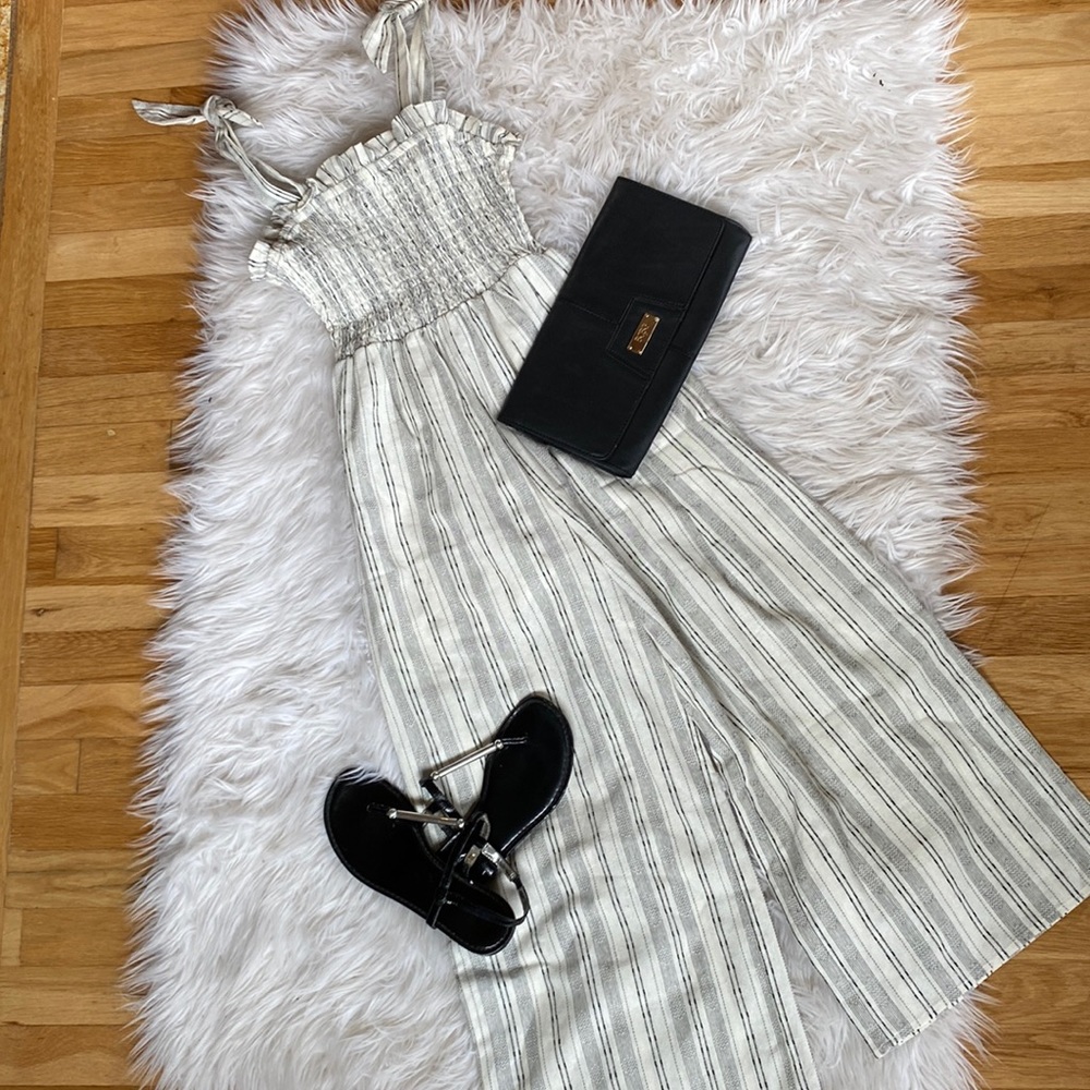 Like 🆕 Sienna Sky Cropped Striped Textured Jumpsuit